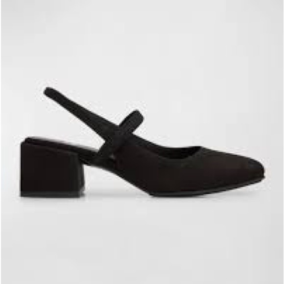 Eileen Fisher Zeny Nubuck Slingback Pumps Black Size‎ 8.5 - Picture 2 of 8
